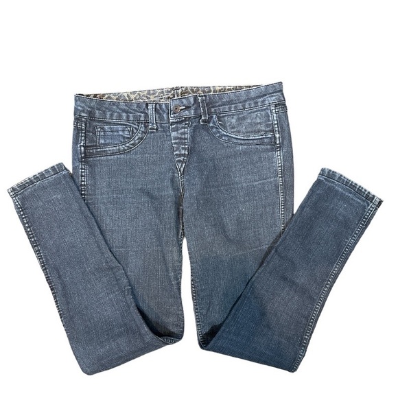 BONGO Reversible Denim Jegging, Zip Up W/Pockets. Blue & Animal Print. Sz 14 - Picture 5 of 9